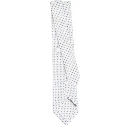 CRAVATTA SARTORIALE CLASSICA IN SETA BIANCO Microfantasia fiore