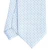 CRAVATTA SARTORIALE CLASSICA IN SETA AZZURRA Microfantasia m geometrica