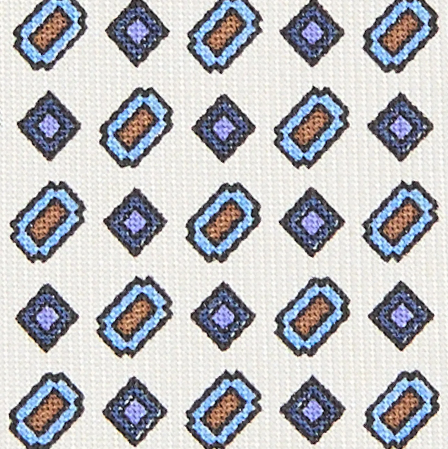 CRAVATTA SARTORIALE CLASSICA IN SETA BIANCA Microfantasia fiore