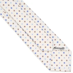 CRAVATTA SARTORIALE CLASSICA IN SETA BIANCA Microfantasia fiore