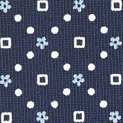 CRAVATTA SARTORIALE CLASSICA IN SETA BLU SCURO Microfantasia fiore