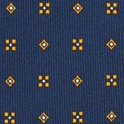 CRAVATTA SARTORIALE CLASSICA IN SETA BLU SCURO Microfantasia fiore