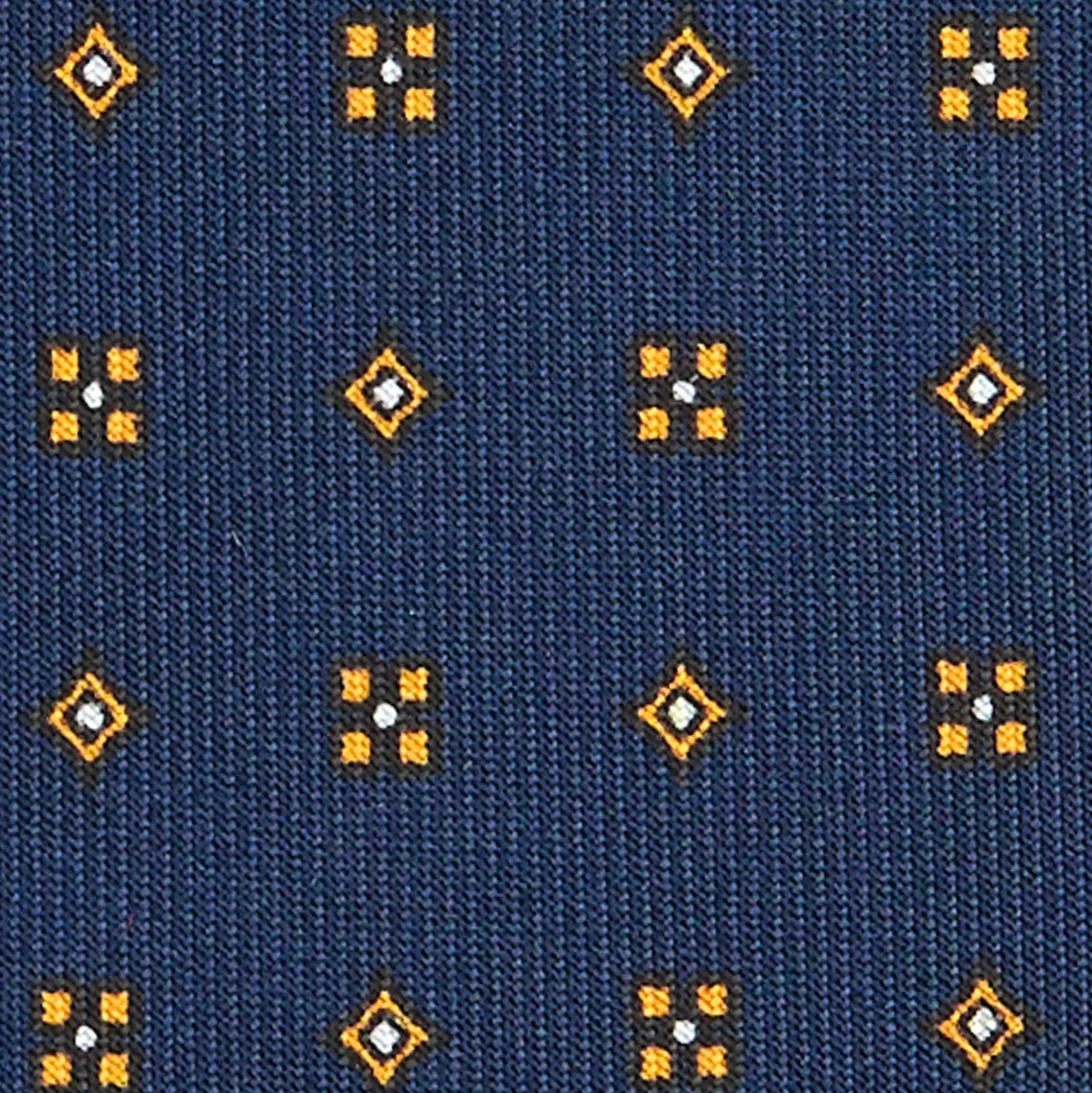 CRAVATTA SARTORIALE CLASSICA IN SETA BLU SCURO Microfantasia fiore