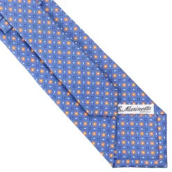 CRAVATTA SARTORIALE CLASSICA IN SETA AZZURRO POLVERE Microfantasia fiore