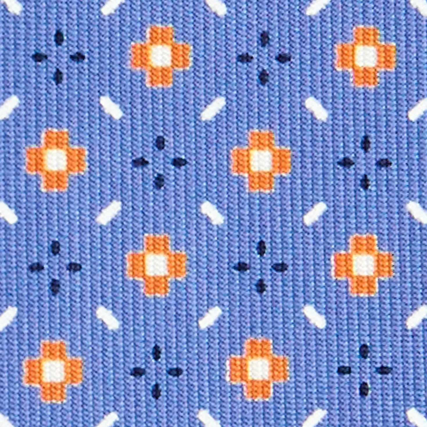 CRAVATTA SARTORIALE CLASSICA IN SETA AZZURRO POLVERE Microfantasia fiore