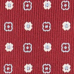 CRAVATTA SARTORIALE CLASSICA IN SETA BORDEAUX Microfantasia fiore
