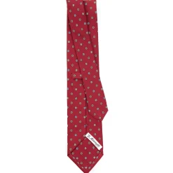 CRAVATTA SARTORIALE CLASSICA IN SETA BORDEAUX Microfantasia fiore