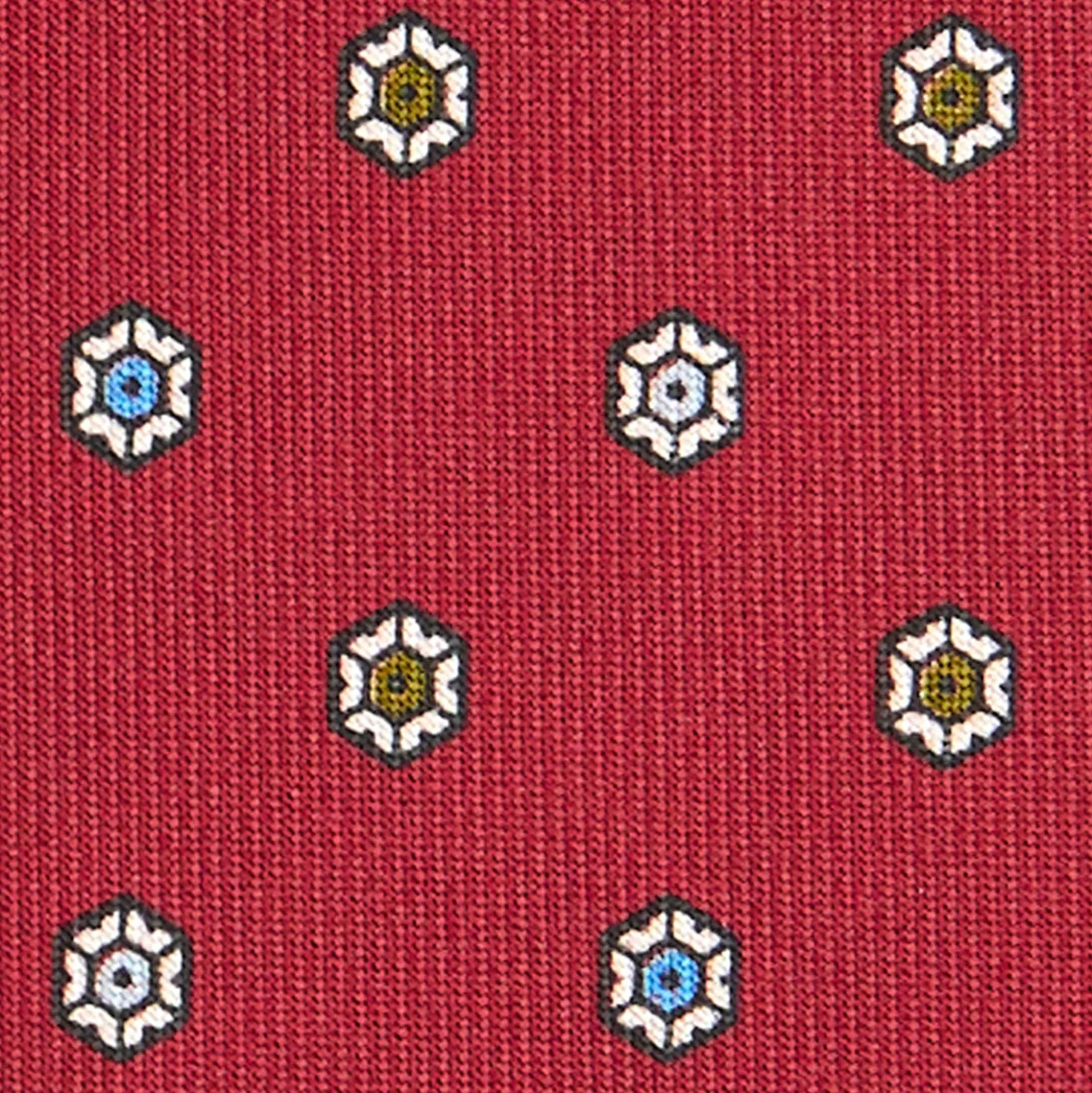 CRAVATTA SARTORIALE CLASSICA IN SETA BORDEAUX Microfantasia fiore