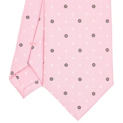 CRAVATTA SARTORIALE CLASSICA IN SETA ROSA Microfantasia fiore