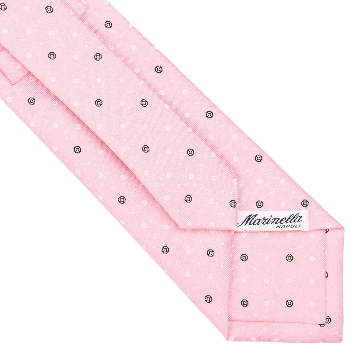 CRAVATTA SARTORIALE CLASSICA IN SETA ROSA Microfantasia fiore