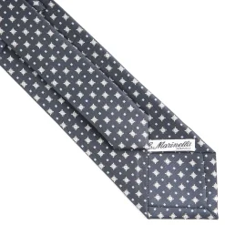 CRAVATTA SARTORIALE CLASSICA IN SETA GRIGIO SCURO Microfantasia fiore
