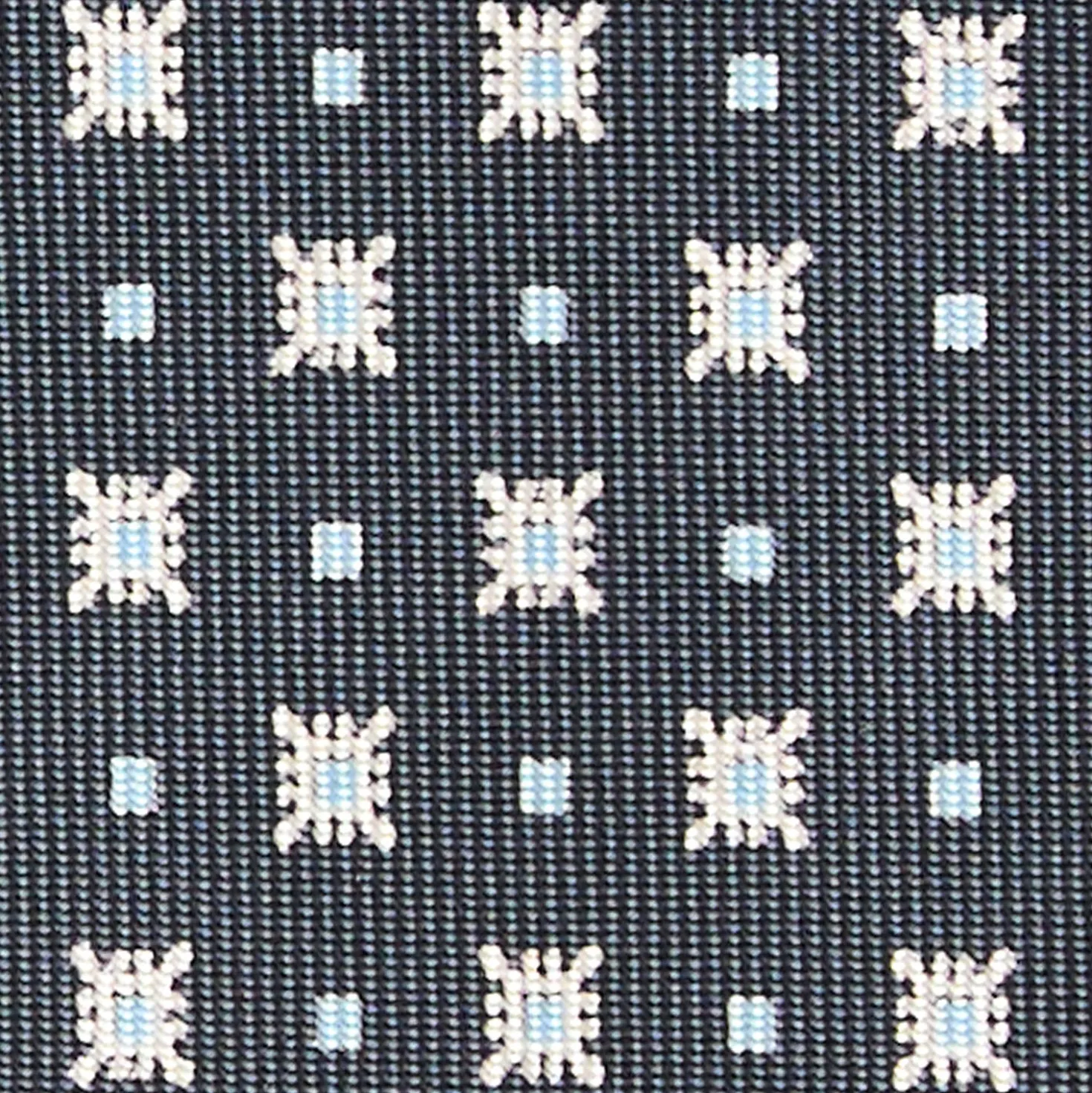 CRAVATTA SARTORIALE CLASSICA IN SETA GRIGIO SCURO Microfantasia fiore