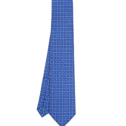 CRAVATTA SARTORIALE EXTRA LONG IN SETA BLUETTE Microfantasia fiore