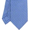 CRAVATTA SARTORIALE EXTRA LONG IN SETA AZZURRO POLVERE Microfantasia fiore