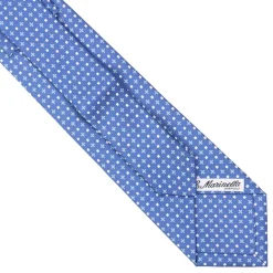 CRAVATTA SARTORIALE EXTRA LONG IN SETA AZZURRO POLVERE Microfantasia fiore