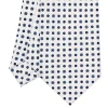 CRAVATTA SARTORIALE EXTRA LONG IN SETA BIANCA Microfantasia fiore