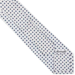 CRAVATTA SARTORIALE EXTRA LONG IN SETA BIANCA Microfantasia fiore