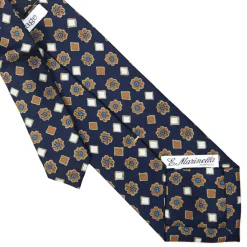 CRAVATTA SARTORIALE EXTRA LONG IN SETA BLU SCURO Collezione heritage