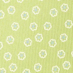 CRAVATTA SARTORIALE EXTRA LONG IN SETA VERDE CHIARO Microfantasia fiore