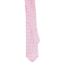 CRAVATTA SARTORIALE EXTRA LONG IN SETA ROSA Microfantasia fiore