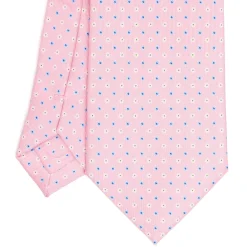 CRAVATTA SARTORIALE EXTRA LONG IN SETA ROSA Microfantasia fiore