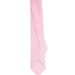 CRAVATTA SARTORIALE EXTRA LONG IN SETA ROSA Microfantasia fiore