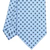 CRAVATTA SARTORIALE EXTRA LONG IN SETA AZZURRA Microfantasia fiore