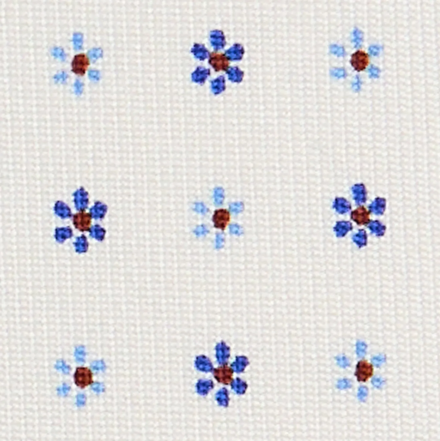 CRAVATTA SARTORIALE EXTRA LONG IN SETA BIANCA Microfantasia fiore