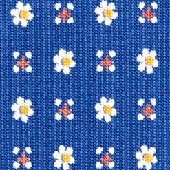 CRAVATTA SARTORIALE EXTRA LONG IN SETA BLUMicrofantasia fiore