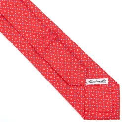 CRAVATTA SARTORIALE EXTRA LONG IN SETA ROSSA Microfantasia fiore