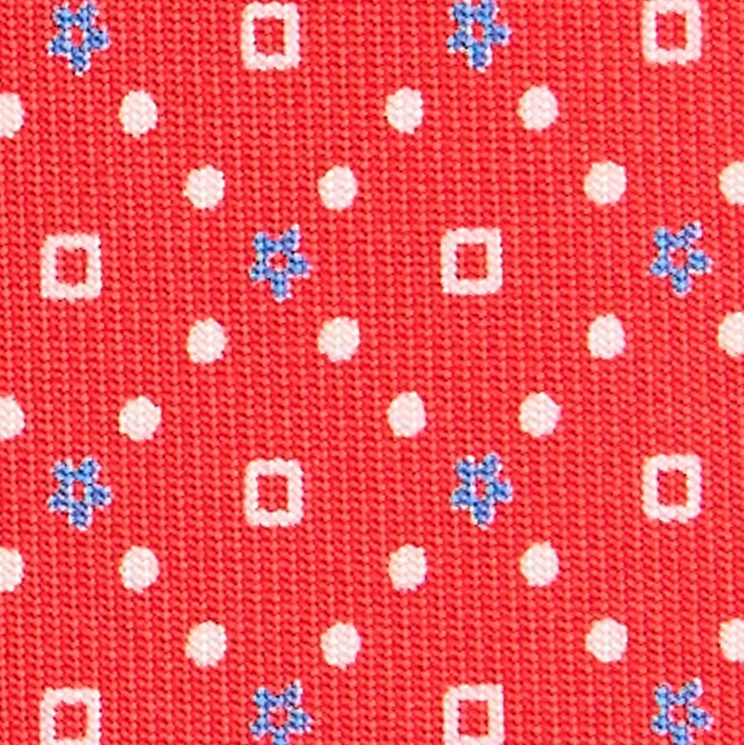 CRAVATTA SARTORIALE EXTRA LONG IN SETA ROSSA Microfantasia fiore