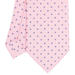 CRAVATTA SARTORIALE EXTRA LONG IN SETA ROSA Microfantasia fiore