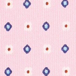 CRAVATTA SARTORIALE EXTRA LONG IN SETA ROSA Microfantasia fiore