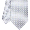 CRAVATTA SARTORIALE EXTRA LONG IN SETA BIANCA Microfantasia fiore