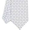 CRAVATTA SARTORIALE EXTRA LONG IN SETA BIANCA Microfantasia fiore