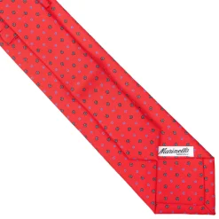 CRAVATTA SARTORIALE EXTRA LONG IN SETA ROSSA Microfantasia fiore