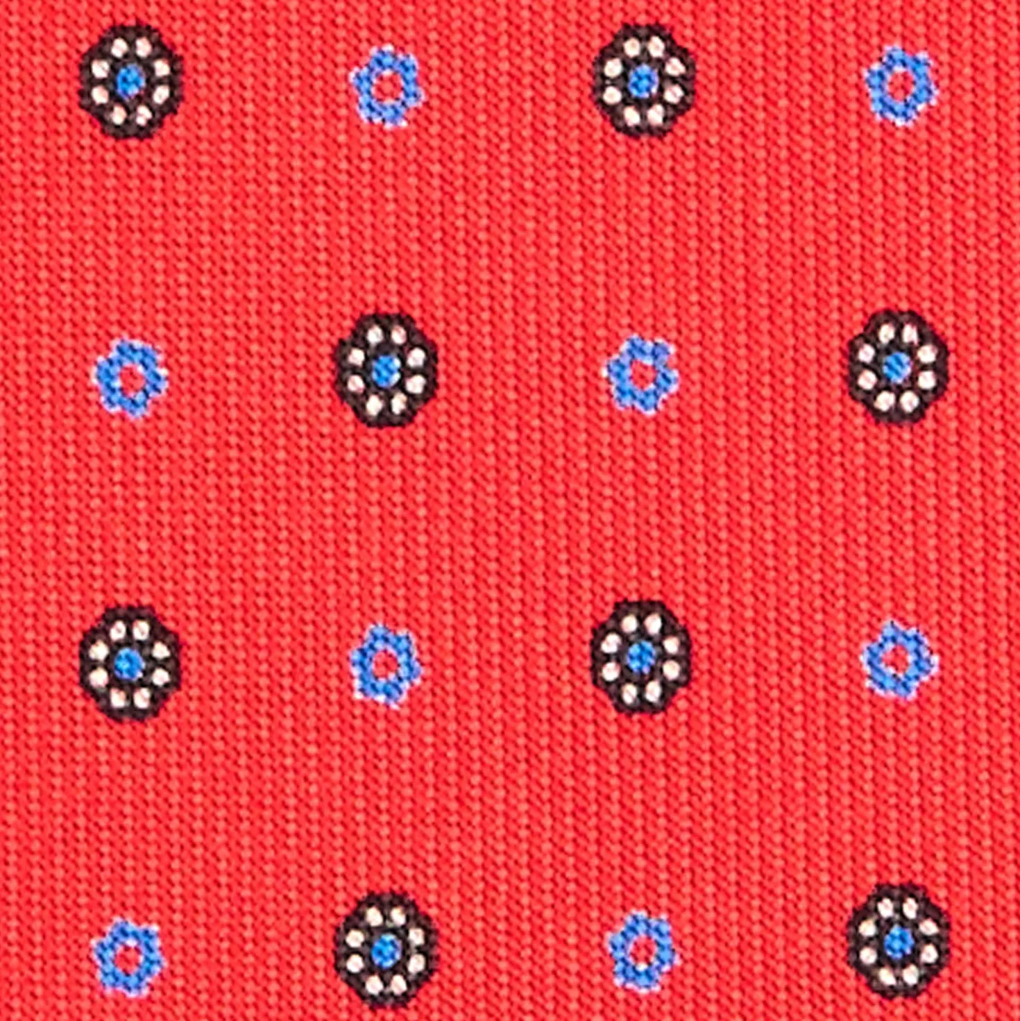 CRAVATTA SARTORIALE EXTRA LONG IN SETA ROSSA Microfantasia fiore