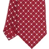 CRAVATTA SARTORIALE EXTRA LONG IN SETA BORDEAUX Microfantasia fiore