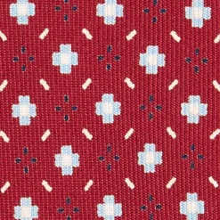 CRAVATTA SARTORIALE EXTRA LONG IN SETA BORDEAUX Microfantasia fiore