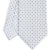 CRAVATTA SARTORIALE EXTRA LONG IN SETA BIANCA Microfantasia fiore