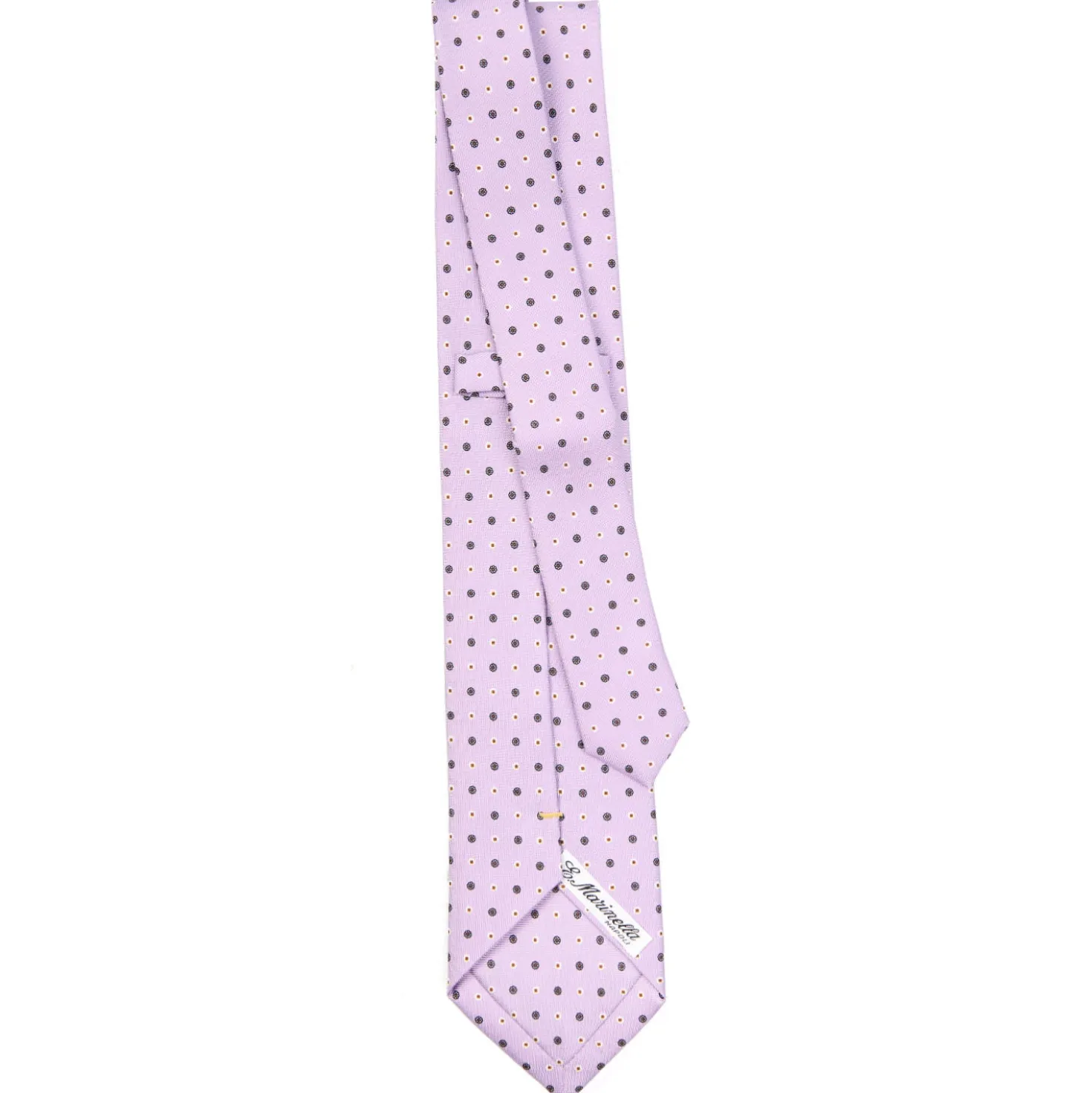 CRAVATTA SARTORIALE EXTRA LONG IN SETA LILLA Microfantasia fiore