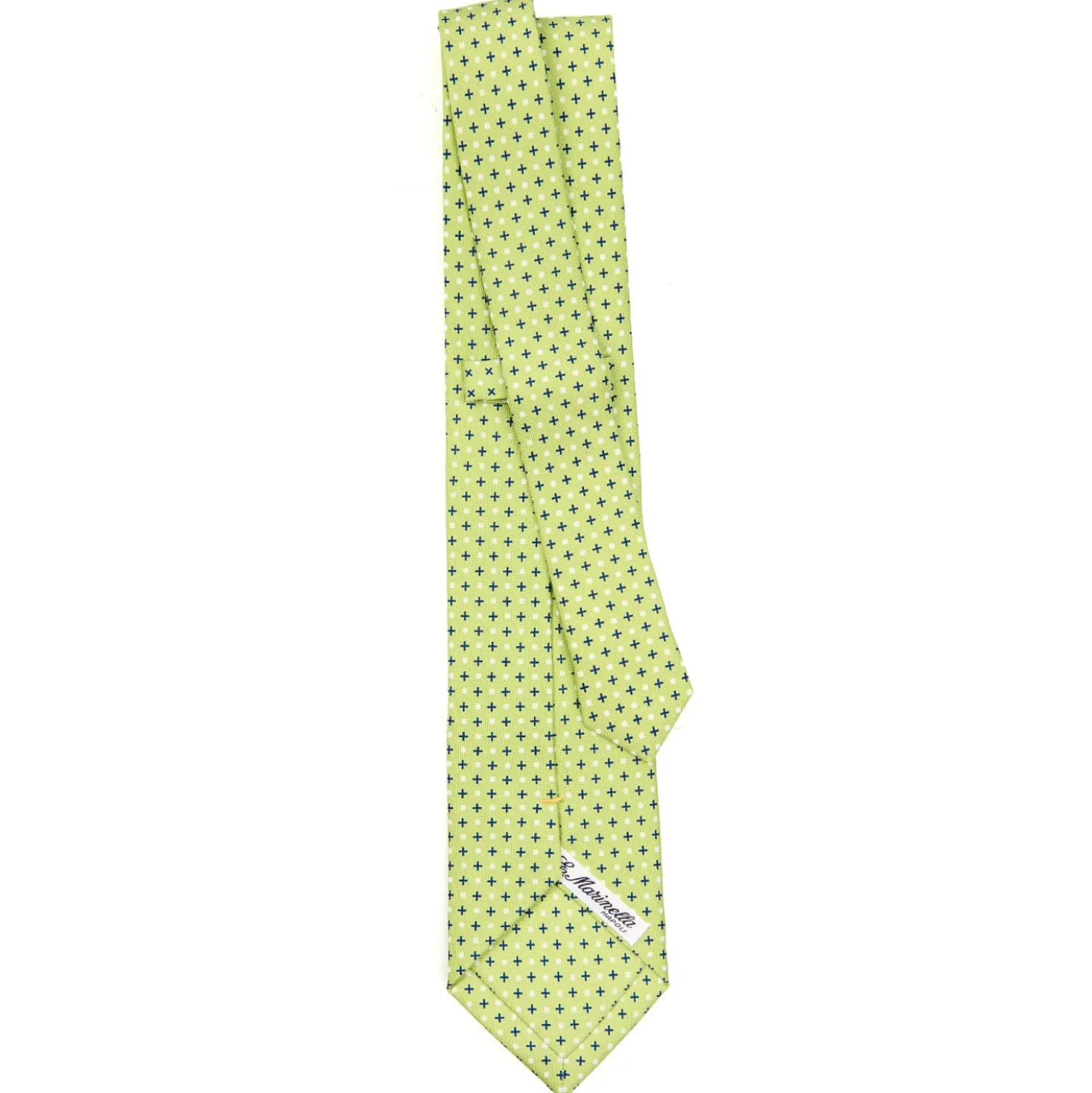 CRAVATTA SARTORIALE EXTRA LONG IN SETA VERDE CHIARO Microfantasia fiore