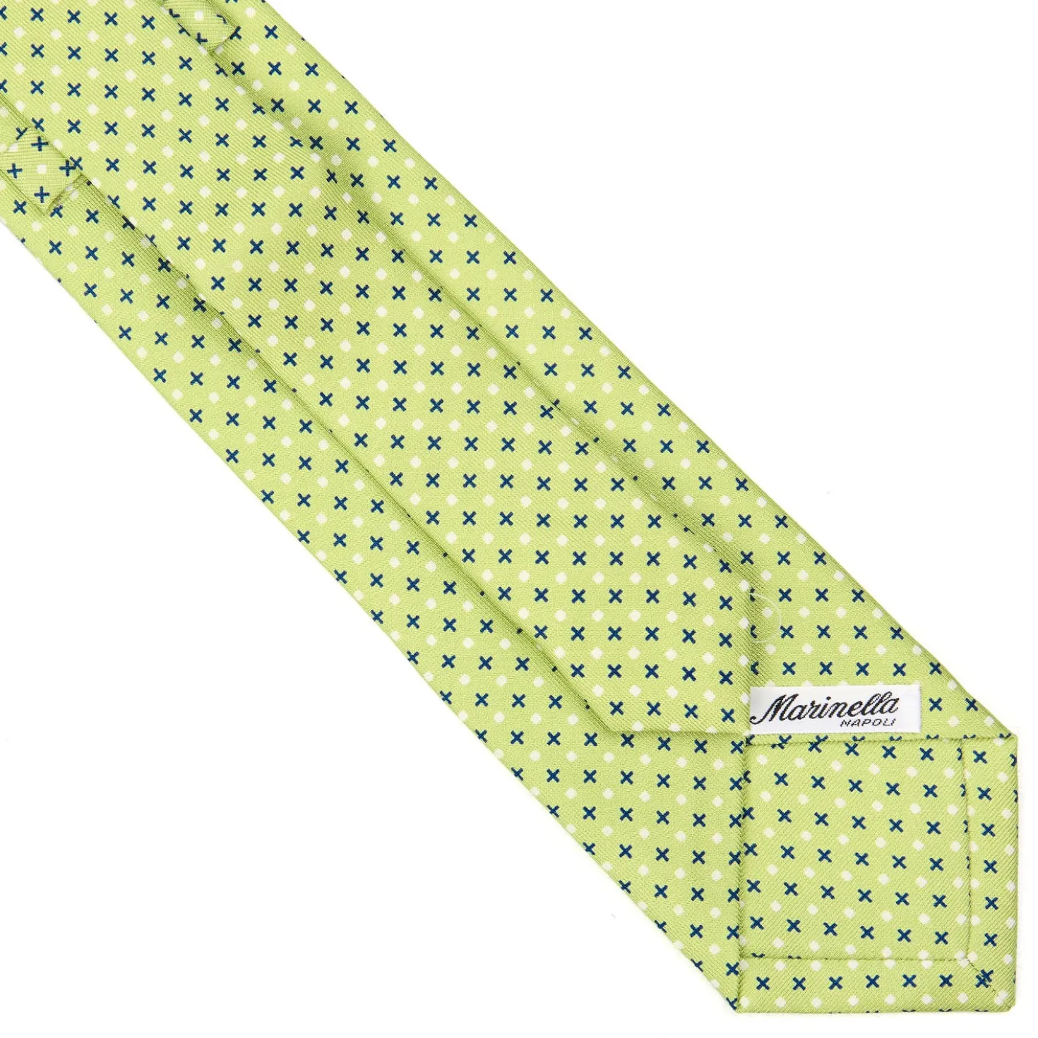 CRAVATTA SARTORIALE EXTRA LONG IN SETA VERDE CHIARO Microfantasia fiore