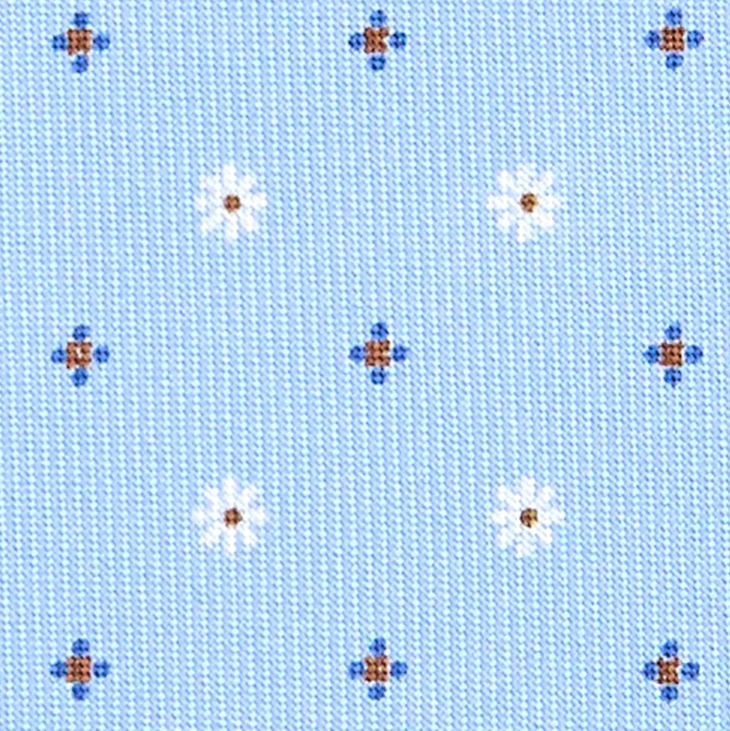 CRAVATTA SARTORIALE EXTRA LONG IN SETA AZZURRA Microfantasia fiore