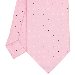 CRAVATTA SARTORIALE EXTRA LONG IN SETA ROSA Microfantasia fiore