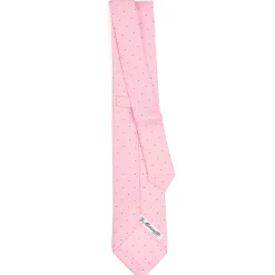 CRAVATTA SARTORIALE EXTRA LONG IN SETA ROSA Microfantasia fiore