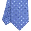 CRAVATTA SARTORIALE EXTRA LONG IN SETA AZZURRO POLVERE Microfantasia fiore