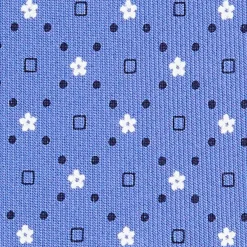 CRAVATTA SARTORIALE EXTRA LONG IN SETA AZZURRO POLVERE Microfantasia fiore