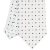 CRAVATTA SARTORIALE EXTRA LONG IN SETA BIANCA Microfantasia fiore