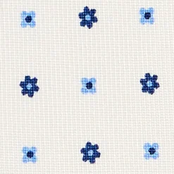 CRAVATTA SARTORIALE EXTRA LONG IN SETA BIANCA Microfantasia fiore